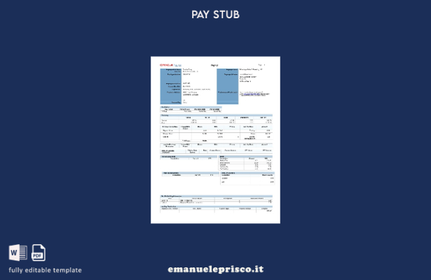 modello di busta paga Oracle Payroll Advantage Sales & Marketing LLC in stile ve